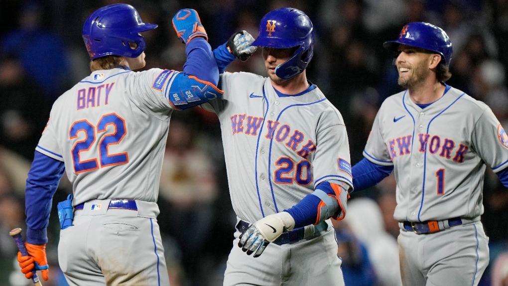 Alonso hits MLB-best 19th HR, Carrasco gets 1st win as Mets rout Cubs 10-1 to avoid sweep