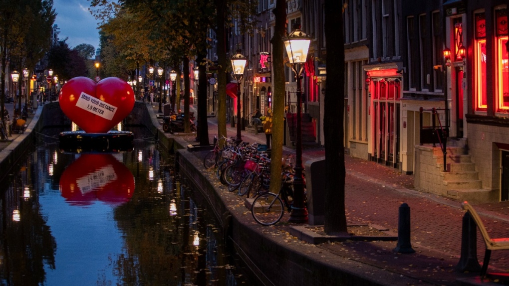 The Red Light District in Amsterdam, Netherlands, on Oct. 23, 2020. (Peter Dejong / AP) 