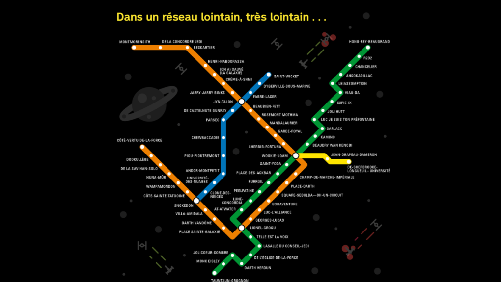 Montreal metro map goes Star Wars for May the Fourth | CTV News