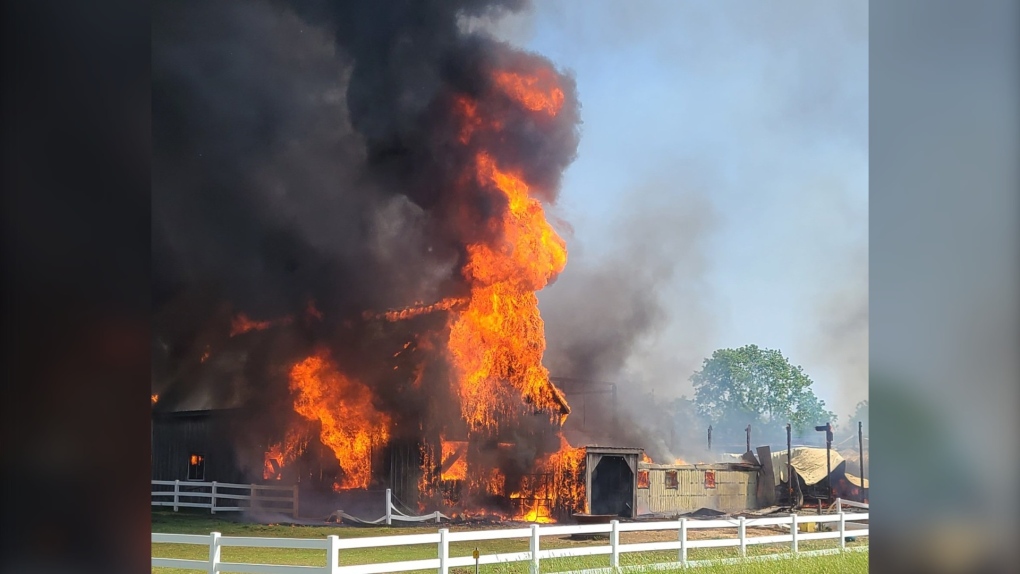 Barn fire in Delaware | CTV News