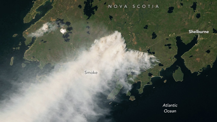 Pożary buszu w Nowej Szkocji: tak to wygląda z kosmosu