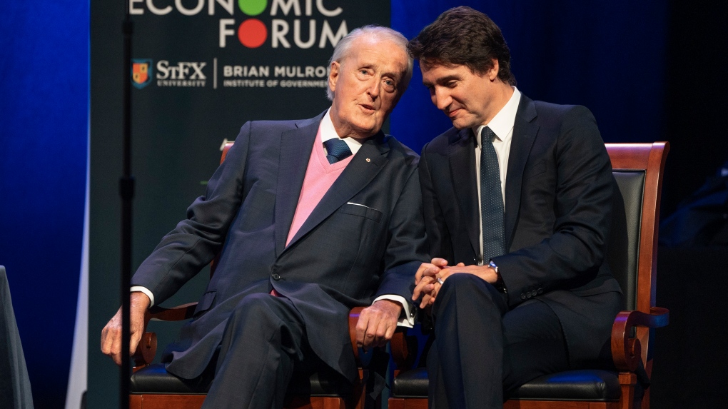 Brian Mulroney praises Trudeau’s leadership, omits any mention of Poilievre
