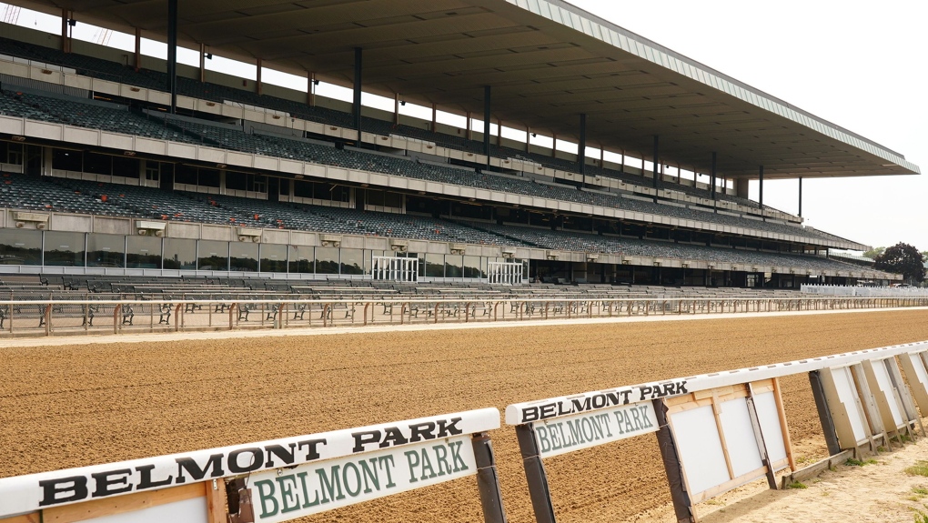 A horse died at Belmont Park after sustaining an injury during a race. (Erick W. Rasco/Sports Illustrated/Getty Images)
