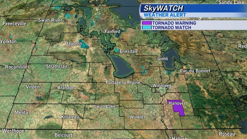 Tornado warning ends in southern Manitoba
