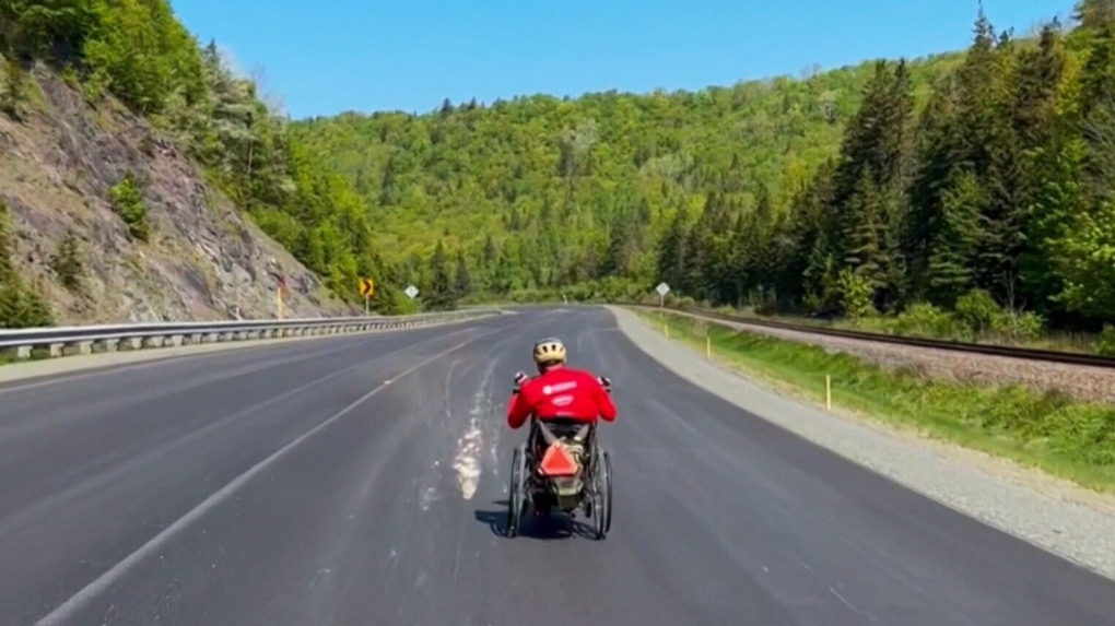 Quadriplegic Ontario man hand-cycling across Canada to promote activity after injury