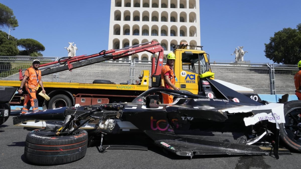 Rome E-Prix temporarily halted after multi-car crash at high speed