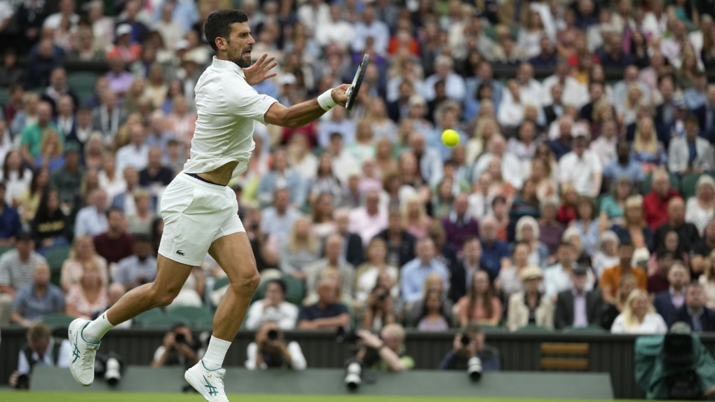 Novak Djokovic and Carlos Alcaraz start to play in the Wimbledon final