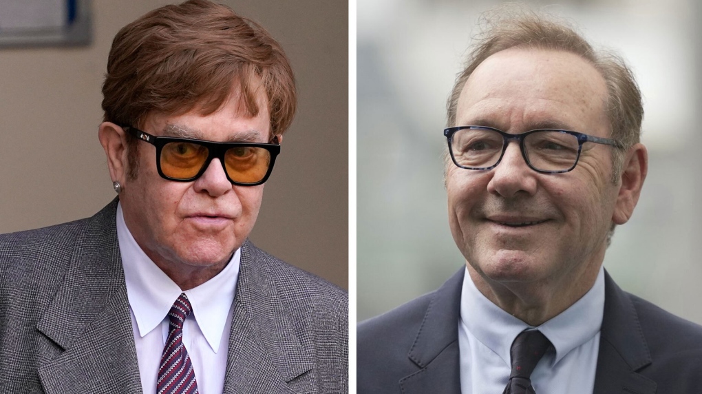 Elton John lends celebrity support to Kevin Spacey at the actor’s sexual assault trial