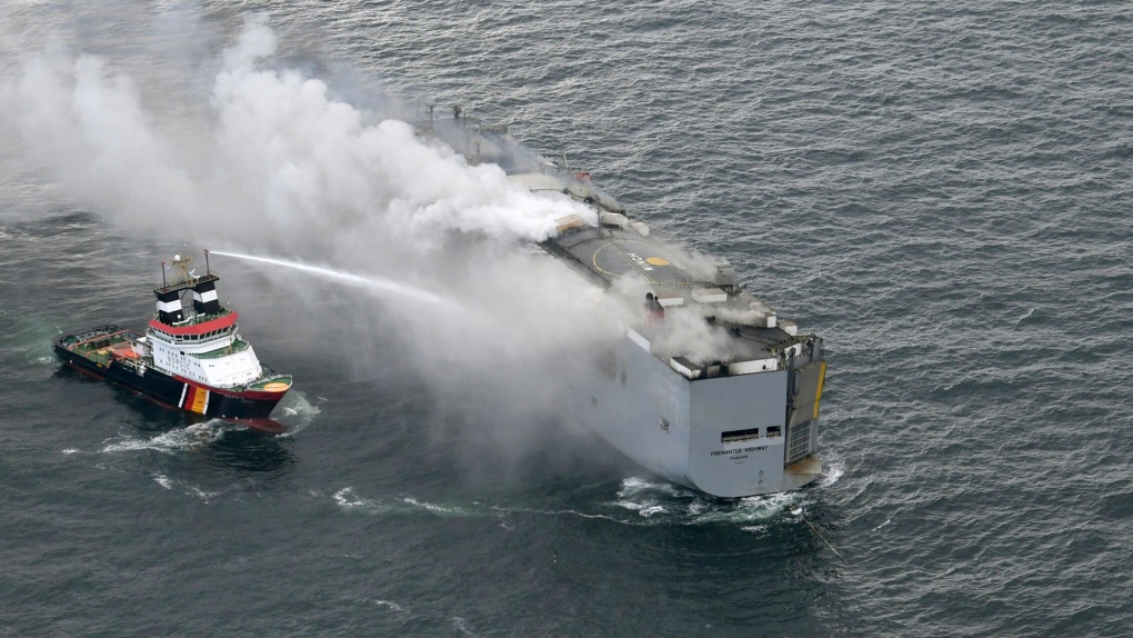 Crew member dies in ship fire carrying nearly 3,000 cars