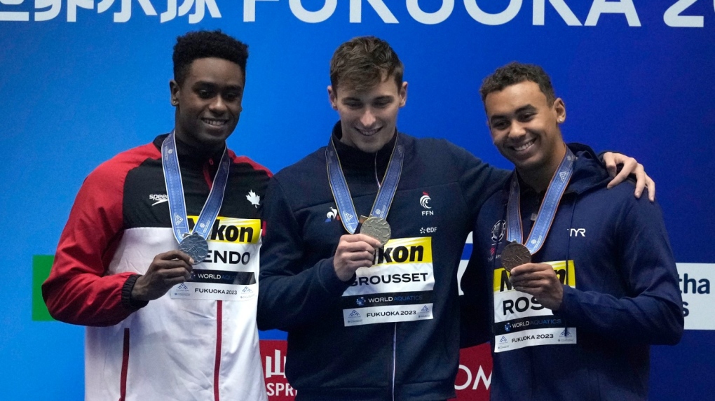 Canada’s Liendo breaks own national record, wins silver in men’s 100-metre butterfly