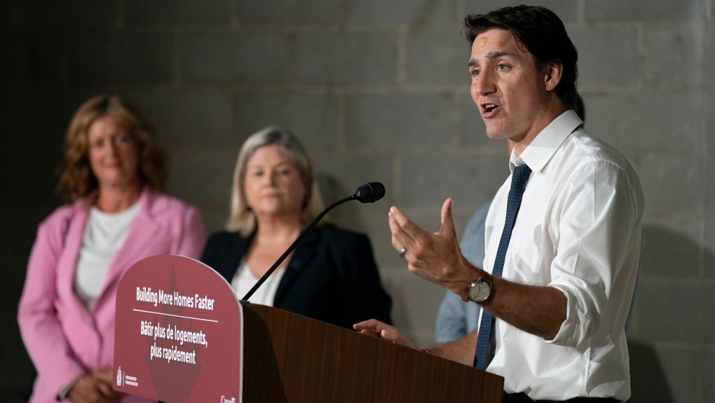 'Cuts and be angry, that's not Canada': Trudeau goes hard at Poilievre at Ontario housing event