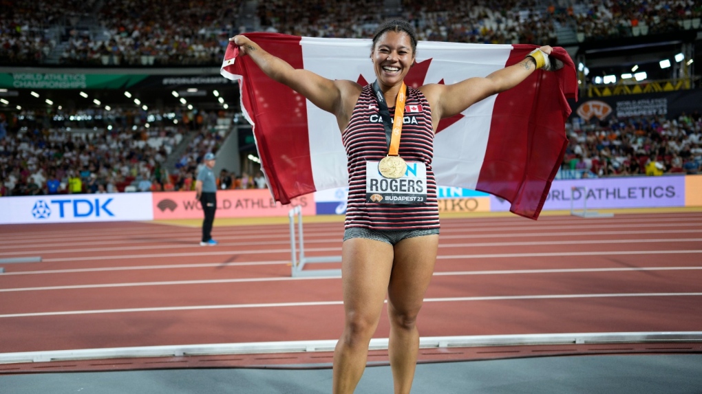 Canada’s Camryn Rogers dominates to win hammer throw world title