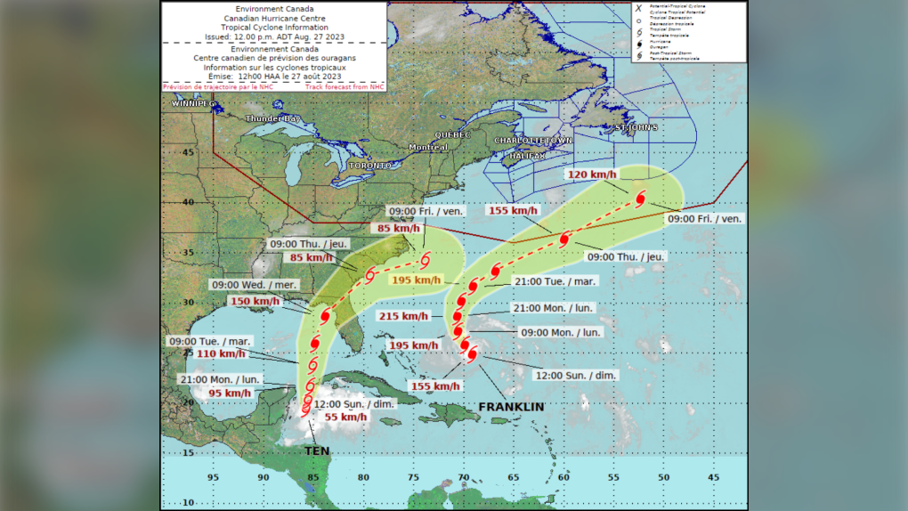 Canadian Hurricane Centre issues update for Hurricane Franklin