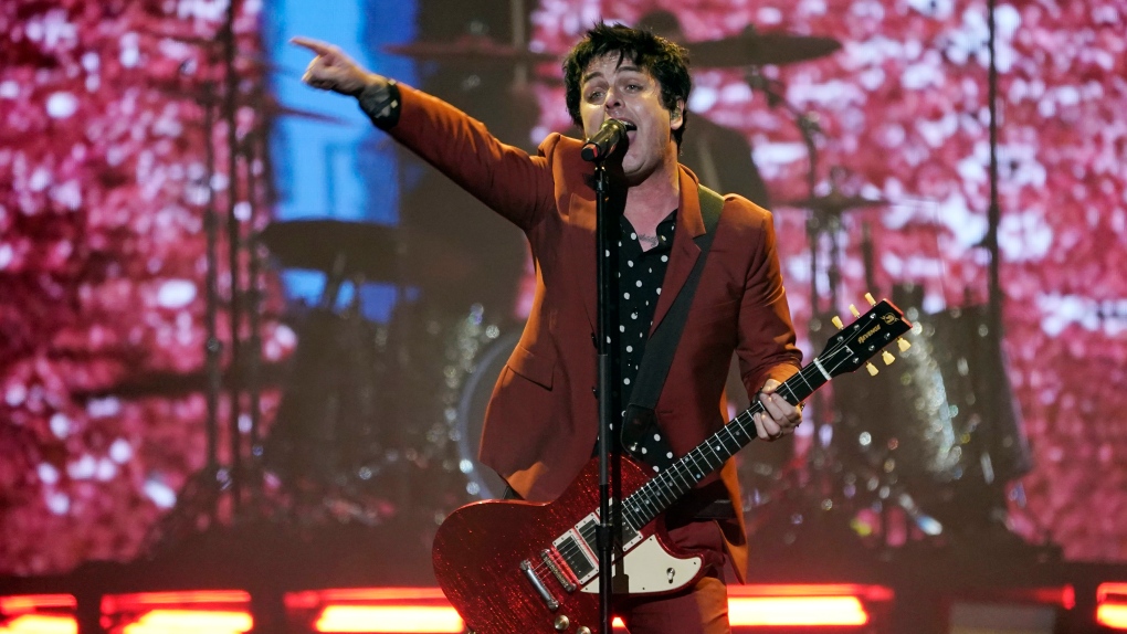Billie Joe Armstrong of Green Day performs on day three of the Bud Light Super Bowl Music Fest, Saturday, Feb. 12, 2022, at Crypto.com Arena in Los Angeles. (AP Photo/Chris Pizzello)