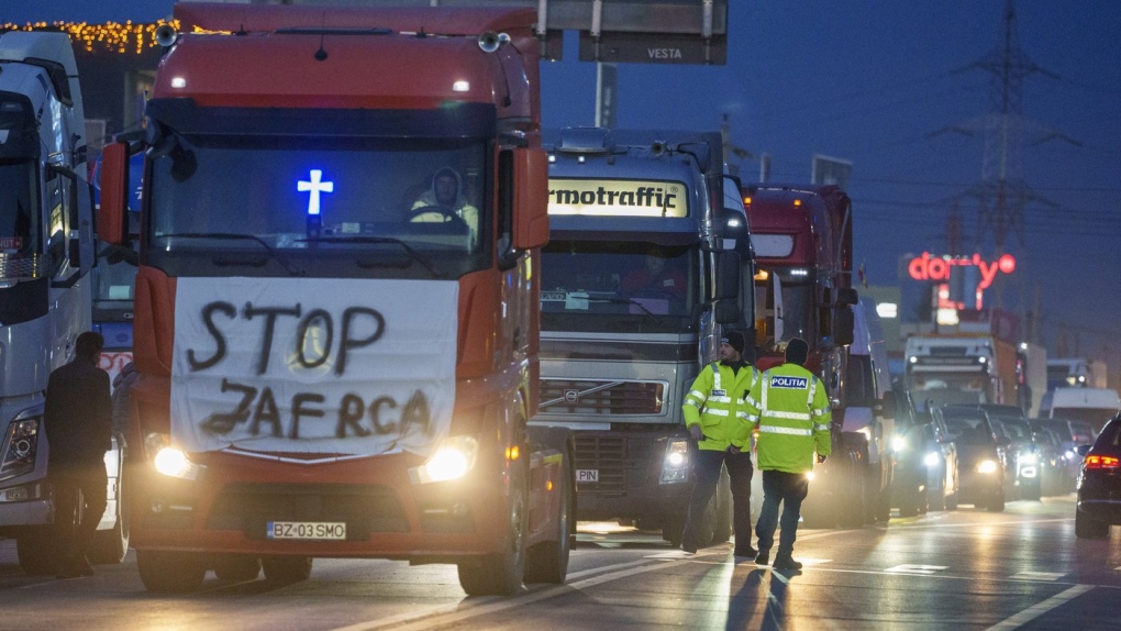 Romania farmers, truck drivers protest for lower taxes, higher subsidies