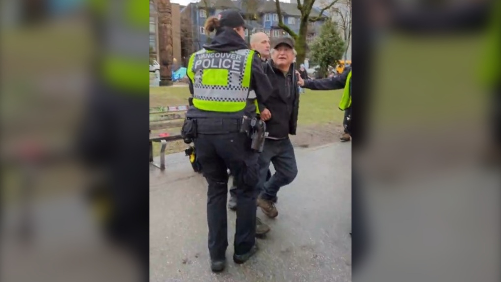 Video shows homeless man being restrained as Vancouver rangers seize tent