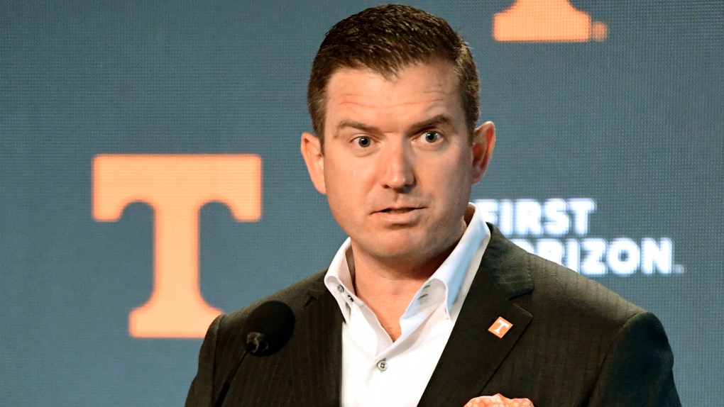University of Tennessee's new Director of Athletics Danny White speaks during a press conference in Knoxville, Tenn., Friday, Jan. 22, 2021. (Caitie McMekin/Knoxville News Sentinel via AP, File, Pool, File)