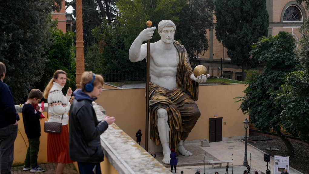Emperor Constantine statue looks out over Rome again