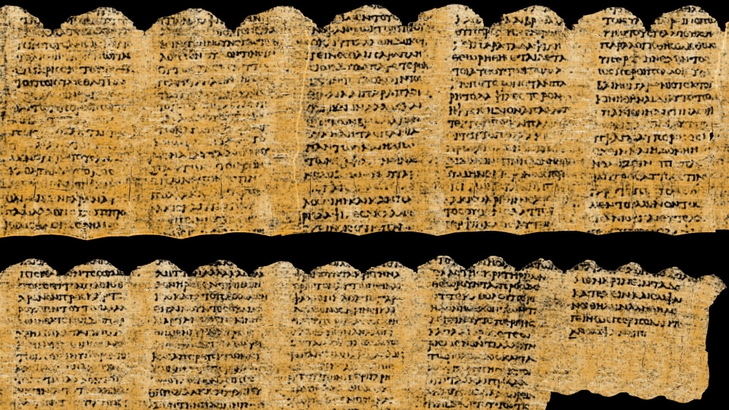 A total of 15 passages were deciphered from the unrolled scroll. The first word to be decoded, the Greek word for purple, was detected in October 2023 and can be found within the newly interpreted passages. (Vesuvius Challenge)