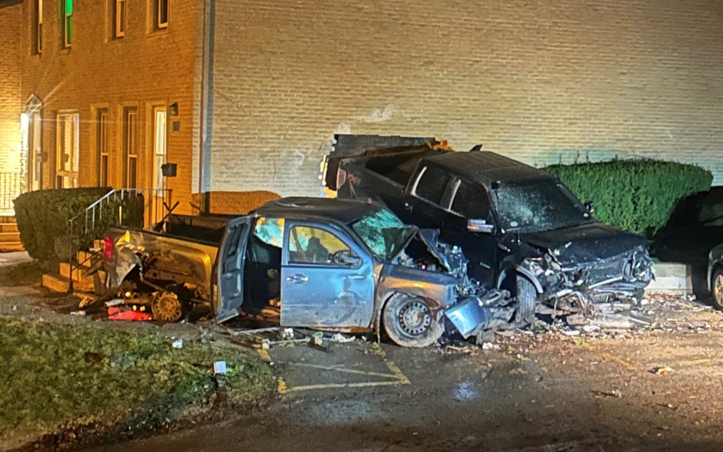 Alleged impaired driver crashes into vehicle which then crashes into side of house
