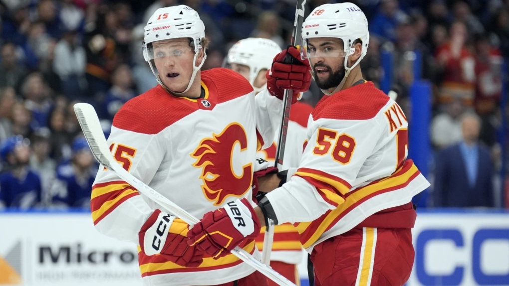 Sharangovich has 2 goals and 2 assists, Markstrom has 19 saves, and Flames  beat Lightning 6-3
