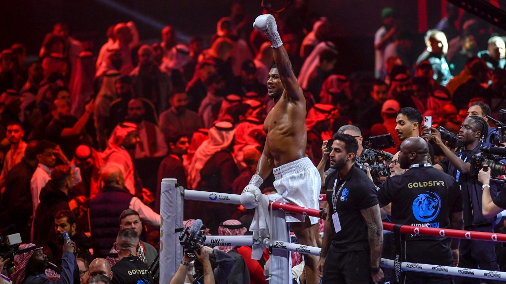 Anthony Joshua knocks out UFC star Francis Ngannou in 2nd round of boxing match