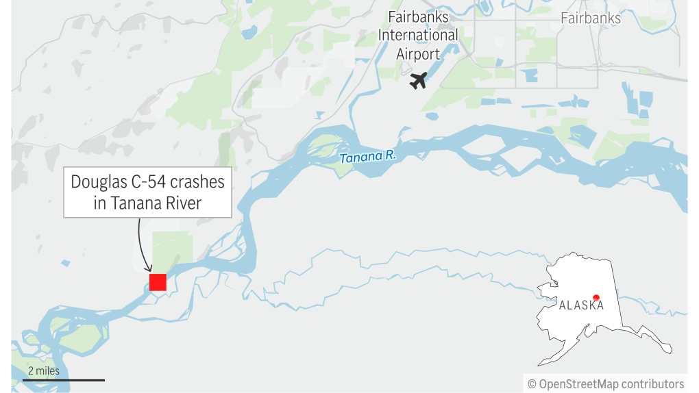 L'aereo precipita nel fiume Alaska con due persone a bordo