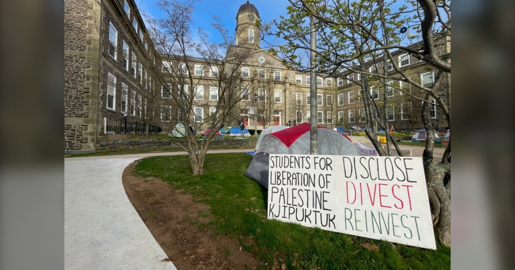 Pro-Palestinian encampment set up at Halifax’s Dalhousie University