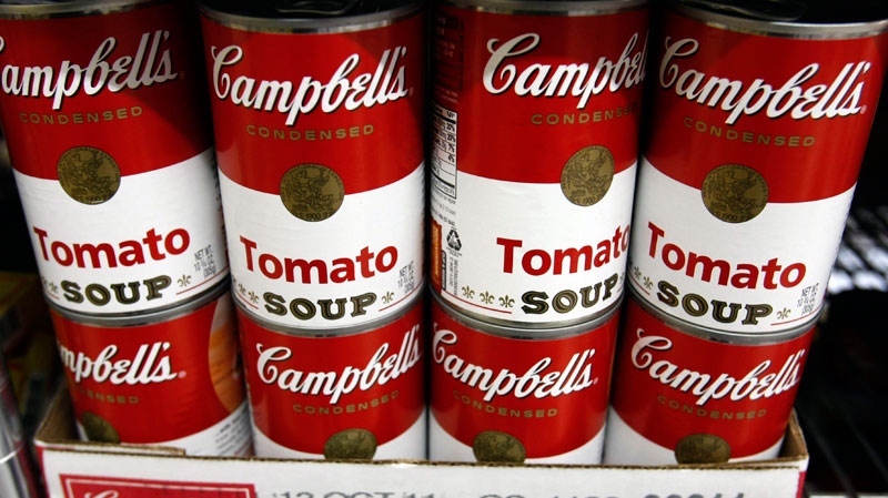 Campbell's tomato soup is seen on display at a grocery store in Palo Alto, Calif. (AP / Paul Sakuma)