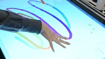 This computerized tabletop available to patients at the Glenrose help them build strength, hand-eye coordination and memory.