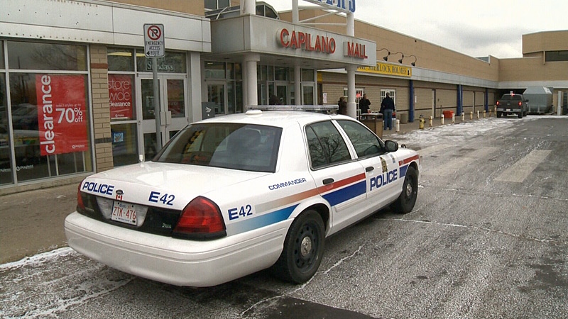 Edmonton police are searching for a suspect after an armed robbery at a jewelry store in Capilano Mall on Friday afternoon.