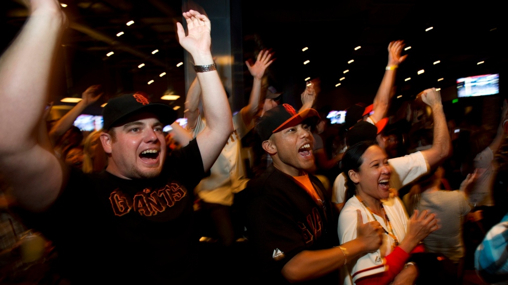 Fans watch World Series on television