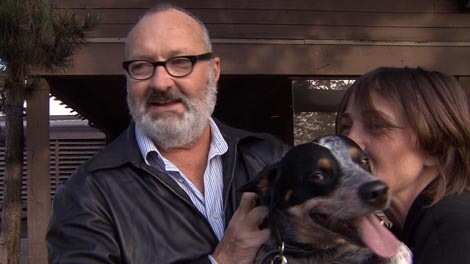 After being released from custody, Randy and Evi Quaid went straight to the Vancouver animal shelter to reunite with their dog in Vancouver, B.C. Oct. 27, 2010. (CTV)