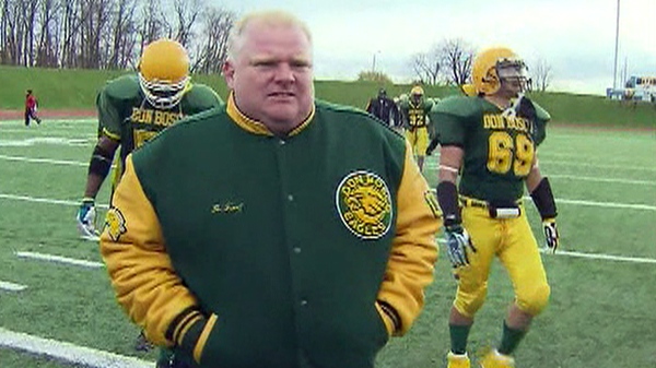 Coun. Rob Ford in his role as football coach with the Don Bosco Eagles football team on Thursday, Oct. 28, 2010.