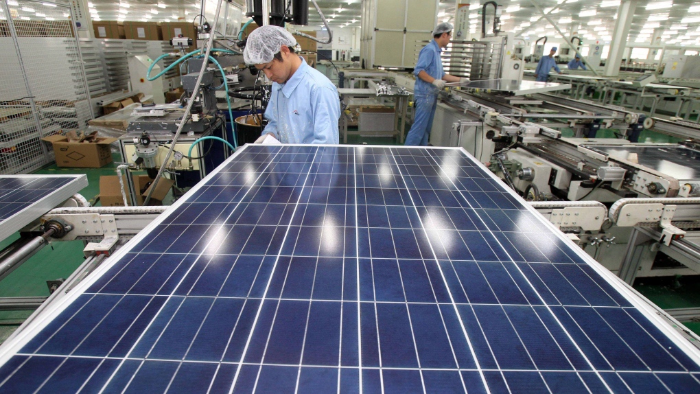 Chinese solar panel factory on Nov. 18, 2011.