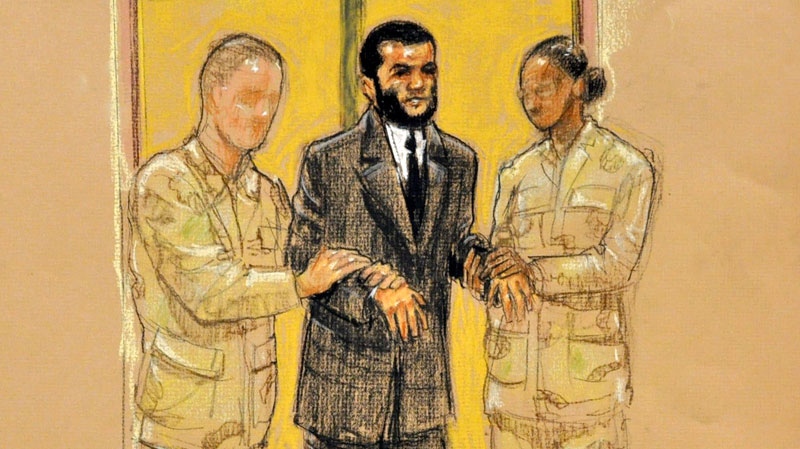 Omar Khadr during his military tribunal