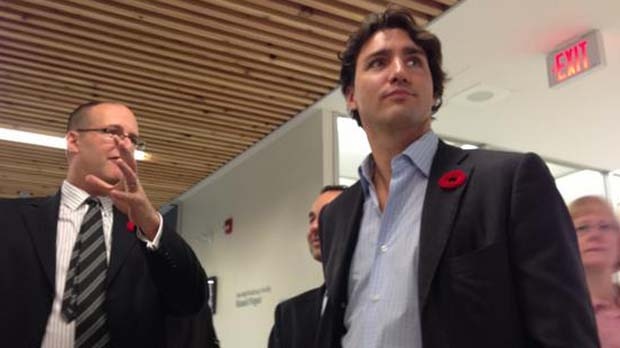 Liberal MP Justin Trudeau visits Toronto school