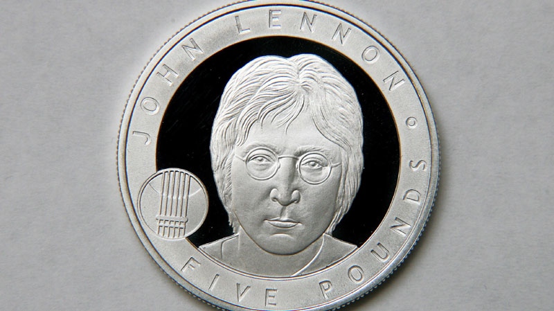 In this image made available Friday Oct. 29, 2010, by the British Royal Mint, showing rock icon John Lennon who is being honored with an official British commemorative coin. (AP Photo/ The Royal Mint)
