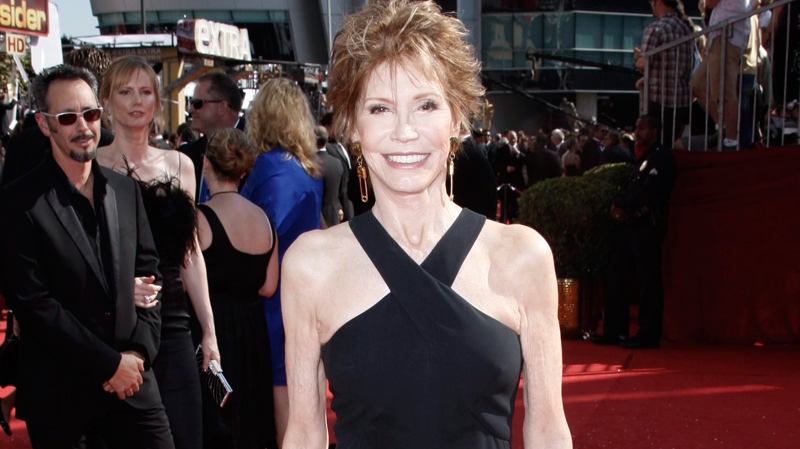 Mary Tyler Moore arrives at the 60th Primetime Emmy Awards in Los Angeles, Sunday, Sept. 21, 2008. (AP / Matt Sayles)