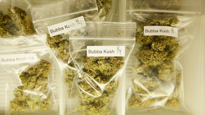 Marijuana is shown for sale at the San Francisco Medical Cannabis Clinic in San Francisco, Friday, Oct. 15, 2010. (AP / Eric Risberg)