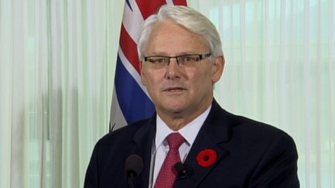 B.C. Premier Gordon Campbell said he would step down as leader of the BC Liberal party on Nov. 3, 2010. (CTV)