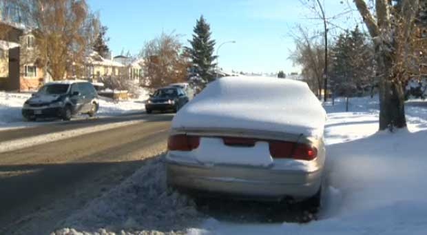 Snow route parking ban in Calgary