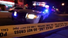 Toronto police cordon off a crime scene on the Danforth in late 2010. (Tom Podolec / CTV News)   