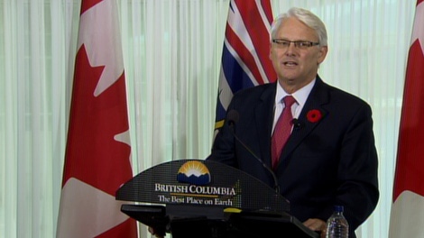 B.C. Premier Gordon Campbell said he would step down as leader of the BC Liberal party on Nov. 3, 2010. (CTV)