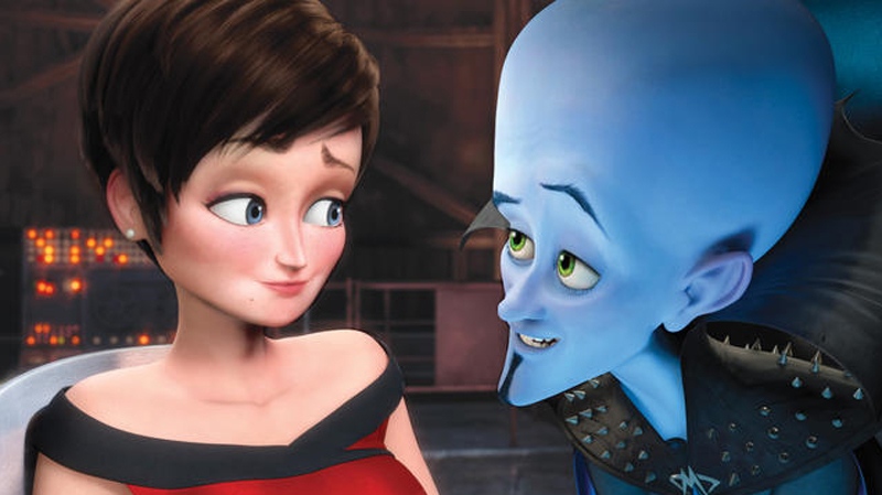 Roxanne (voiced by Tina Fey) and Megamind (voiced by Will Ferrell) in DreamWorks Animation's 'Megamind'