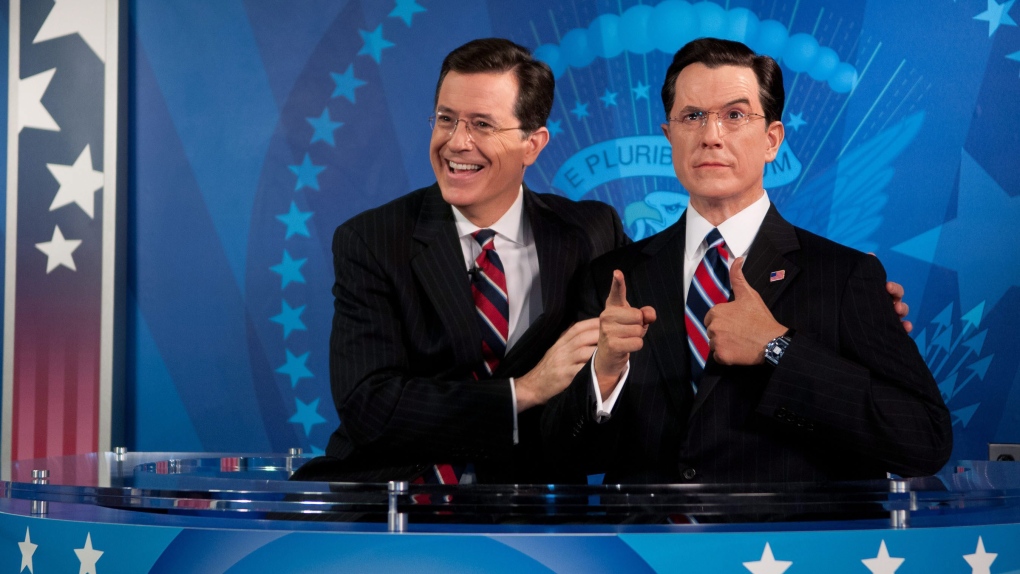 Stephen Colbert unveils wax statue