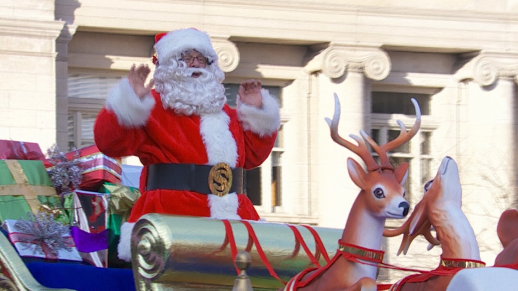 Santa arrives at the Santa Claus Parade