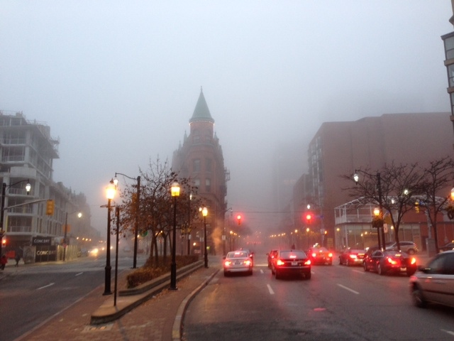 Fog in downtown Toronto, Nov. 21, 2012.