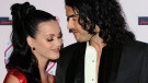 Katy Perry and Russell Brand arrive for the MTV European Music Awards 2010, in Madrid, Sunday, Nov. 7, 2010. (AP / Dave Fisher)