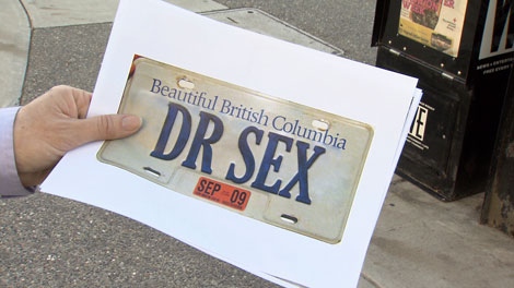 Sex therapist Dr. David Hersh wants licence plates advertising his profession, but ICBC has refused. Nov. 11, 2010. (CTV)